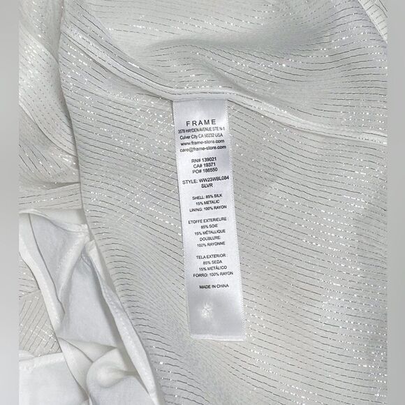 Frame Silk-Blend Long-Sleeve Blouse size S - Picture 16 of 16